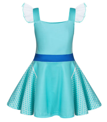 Marendyee Girls Kitties Costume Dress Christmas Gift for Kids Flutter Sleeve Cosplay Dresses Birthday 3-4 Years