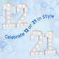 Marquee Numbers Large 12Th-Birthday Decorations: 4Ft Light Up Number Party Decor 21 Year Old Girl And Boy Birthday Decoration Ba