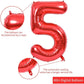 Toniful 40 Inch Large Red Number 25 Balloons Giant Digital 25 Or 52 Helium Balloons, Foil Mylar Big Number Balloons For 25Th Or