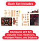 DIY Wooden Kits w/ Stickers - Kids Building Kit - Stem Building Toys - Wood Crafts for Kids - Woodworking Kits for Kids - Wood B