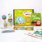 Shumee Infant Montessori Learning Wooden Toys Box | (0 Months+) | Multicolor Sensory Toys | Organic Cotton Rattle & Baby Cap | M