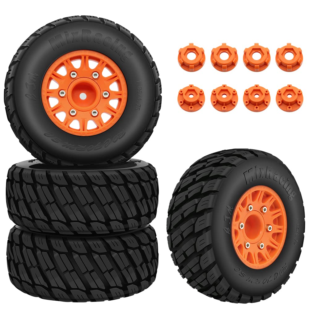 GLOBACT RC Truck Tires for 1/10 Scale Arrma Senton Tires Slash Tires Axial Redcat Rc4wd Hex Detachable Replacement 14mm 12mm RC 