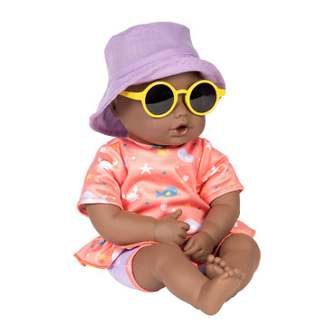 Adora Beach Baby African American Doll With Sun-Activated Freckles, Clothes & Accessories Set, Adorable Baby Doll Made In Exclusive Quickdri Vinyl Birthday Gift For Ages 1+ - Baby Piper