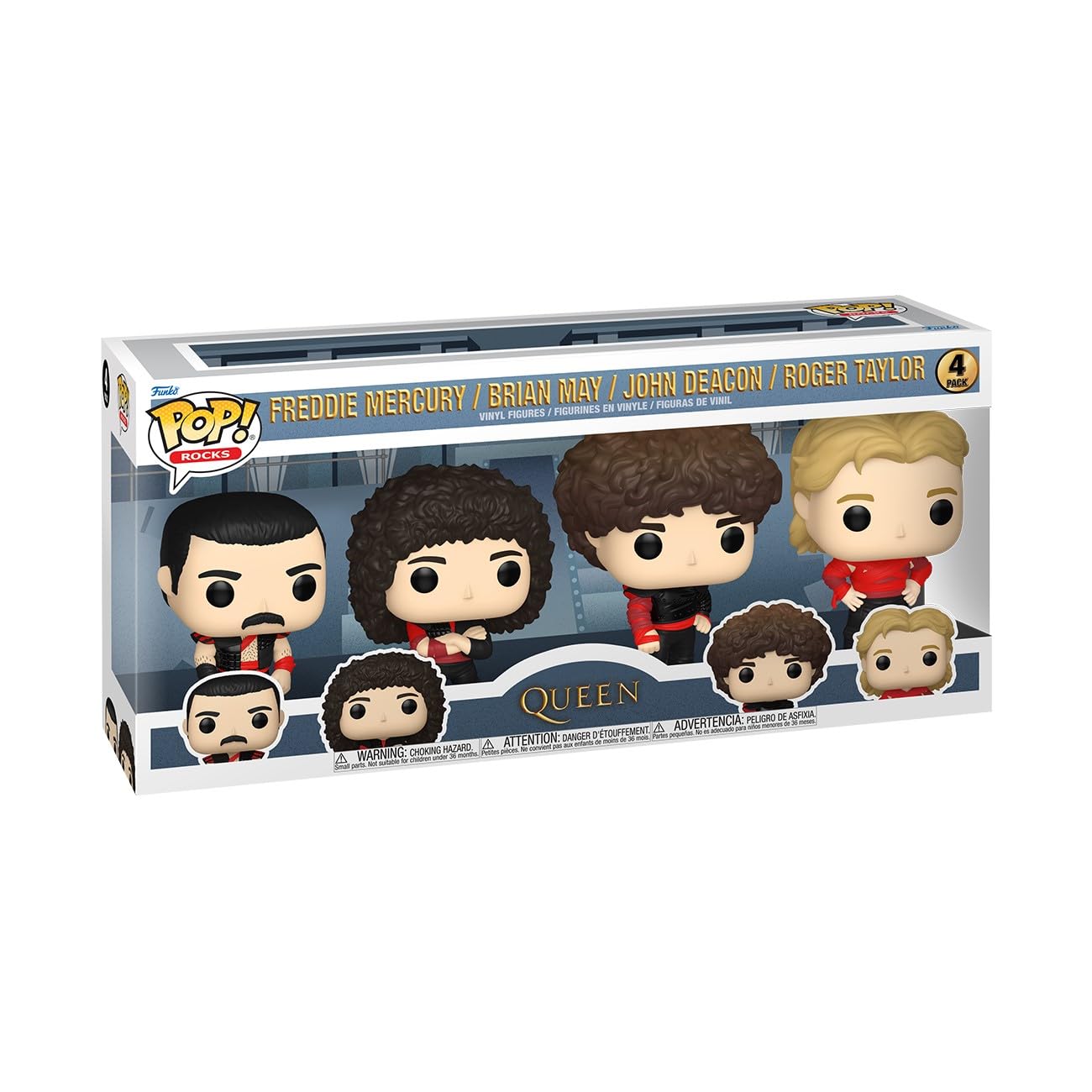 Funko POP Rocks: Queen - Freddie Mercury - Radio Gaga, 4-Pack - Collectable Vinyl Figure - Gift Idea - Official Merchandise - fo