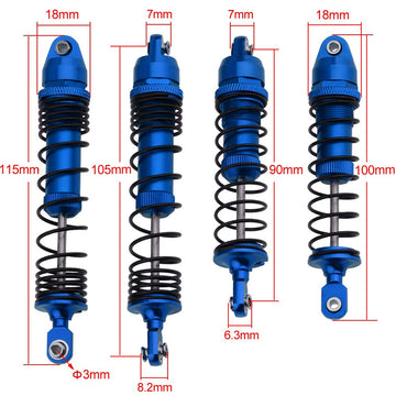 HobbyPark All Metal Aluminum Shocks for 1/10 Traxxas Slash Rustler Stampede 2WD 4x4 Hoss Bandit VXL Upgrades Shock Absorber Damp