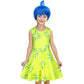 Magwei Girls Disgust Costume Joy Princess Dress Costume Kids Cosplay Dress Up Halloween Birthday Christmas Outfits With Wig (Lig