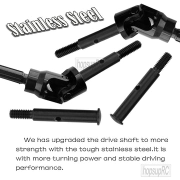 hopsupRC Upgrades Part for 1/10 Slash/Stampede/Rustler/Hoss 2WD VXL,Stainless Steel Drive Shaft CVD Axles,Alloy RC Shocks Absorb