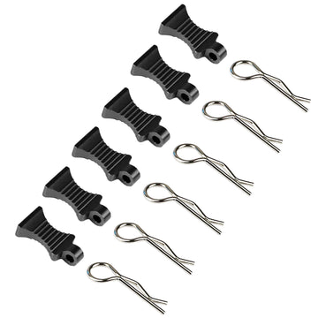 6Pack Vgoohobby RC Body Clips Pins with Fixing Bracket Aluminum Pull Tabs Mount Compatible with Redcat Traxxas Tamiya Axial SCX1
