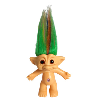 Lucky Vintage Troll Dolls, Lucky Doll Chromatic Adorable For Collections, School Project, Arts And Crafts, Party Favors- 7.5' Tall(Include The Length Of Hair) (Light Blue)