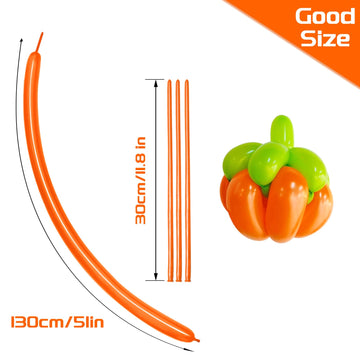 Kawkalsh 150Pcs 260 Balloon Orange, Long Skinny Balloons For Tying Balloon Arch, Twisting Balloons For Party Balloons Garland An