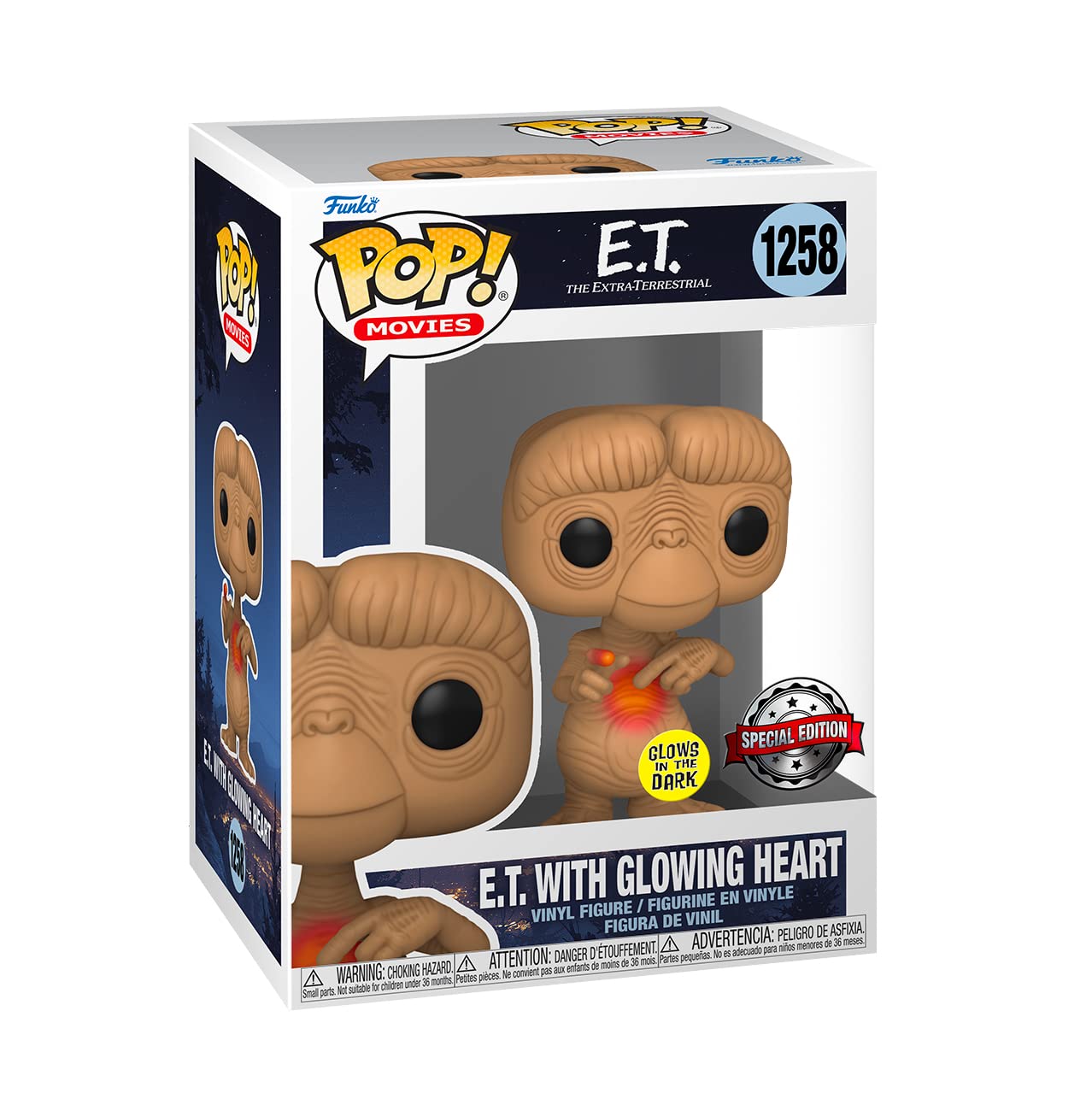 Funko Pop! Movies: E.T. 40Th - E.T. With - Glow In The Dark Heart - E.T. The Extra Terrestrial - Collectable Vinyl Figure - Gift Idea - Official Merchandise - Toys For Kids & Adults - Movies Fans