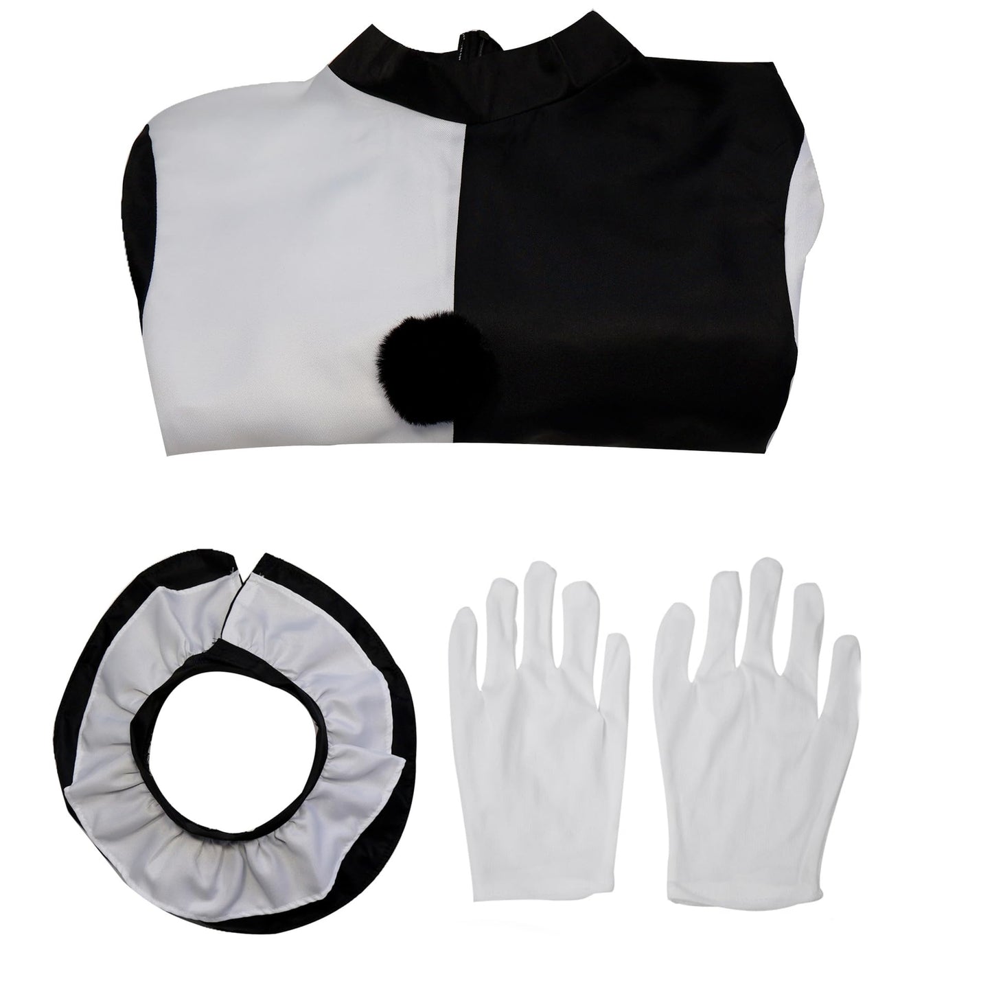 Moalioi Art The Clown Costume Cosplay Halloween Bodysuit The Killer Clown Cosplay Costume Mask Full Set (Jumpsuit, Small)