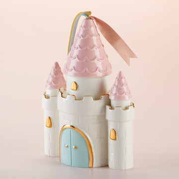 Baby Aspen Simply Enchanted Ceramic Porcelain Princess Castle Piggy Bank Room Decor & Gift, Multicolored , 7.3X4.1X10.2 Inch (Pack Of 1)