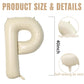 40 Inch Cream Letter Balloons, Large P Letter Balloons Foil Helium Balloons, Mylar Big Single Alphabet P Balloons, Cream Balloon