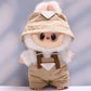 17cm Clothes Set(NO Doll), Hat & Overalls Set for 17cm Accessories Suit, Cute Clothes for Dress up Unique Style (Khaki)