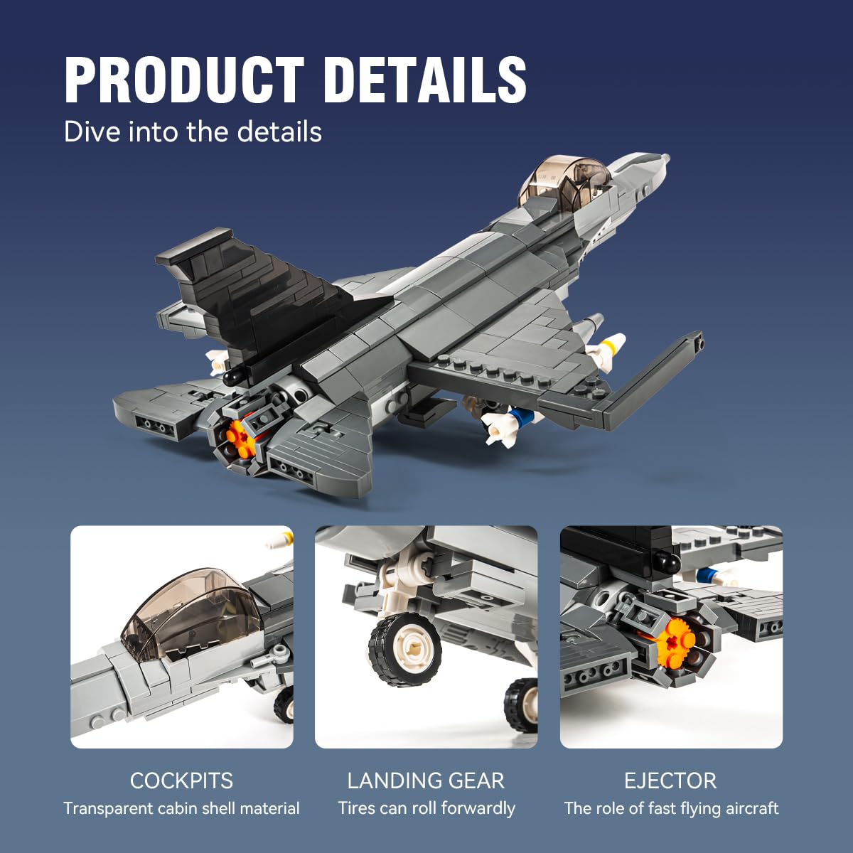 DAHONPA F-16 Fighting Falcon Military Army Air Building Bricks Set  520 Pieces Air-Force Build Blocks Toy  Gift for Kid and mature-themed.