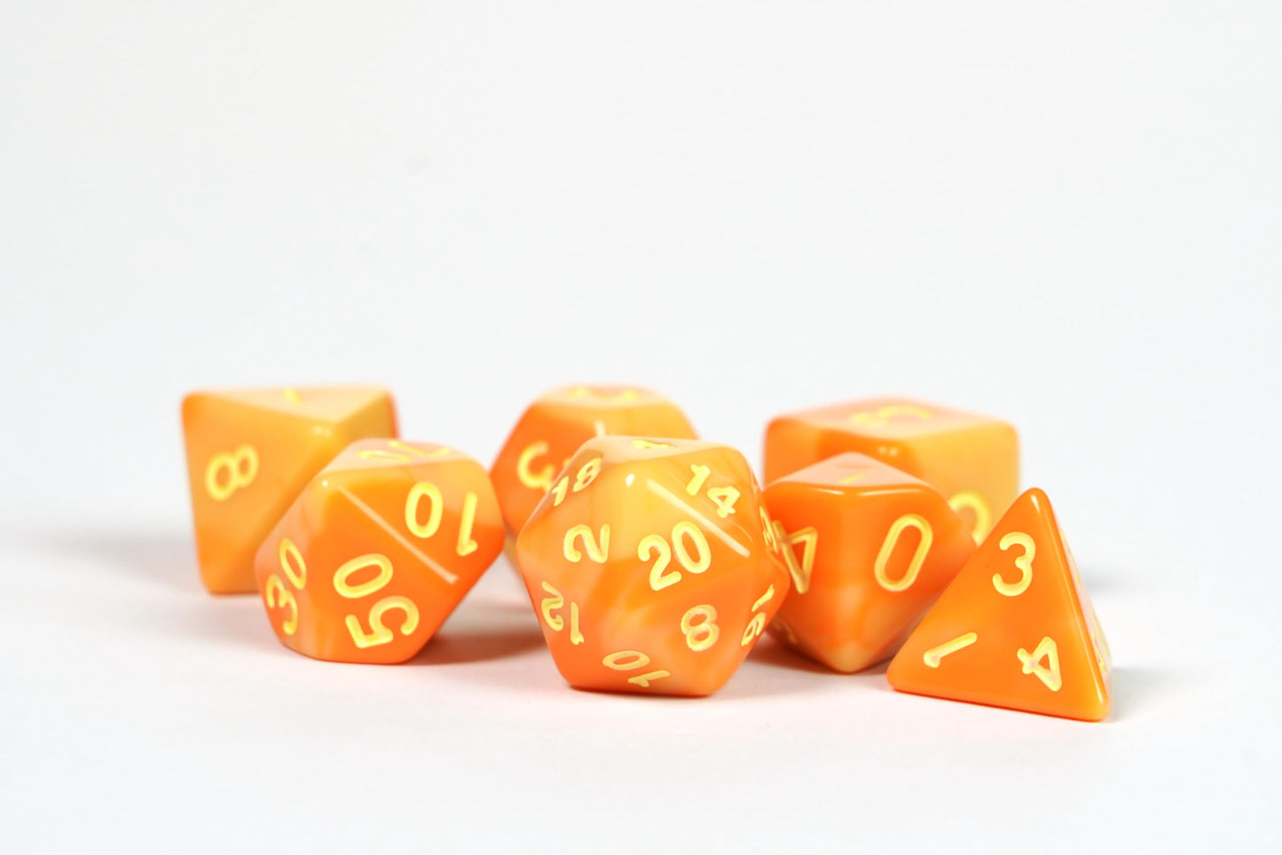 1985 Games Orange Kawaii Cat Dice Set - Milk Carton-Inspired Dice For Dnd | Ttrpgs & Tabletop Roleplaying
