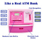 Atm Savings Bank With Debit Card, Electronic Piggy Bank For Real Money, Coin Recognition, Targets Setting, Password Login, Voice Prompt, Great Gift For Boys Girls (Pink/Pink)