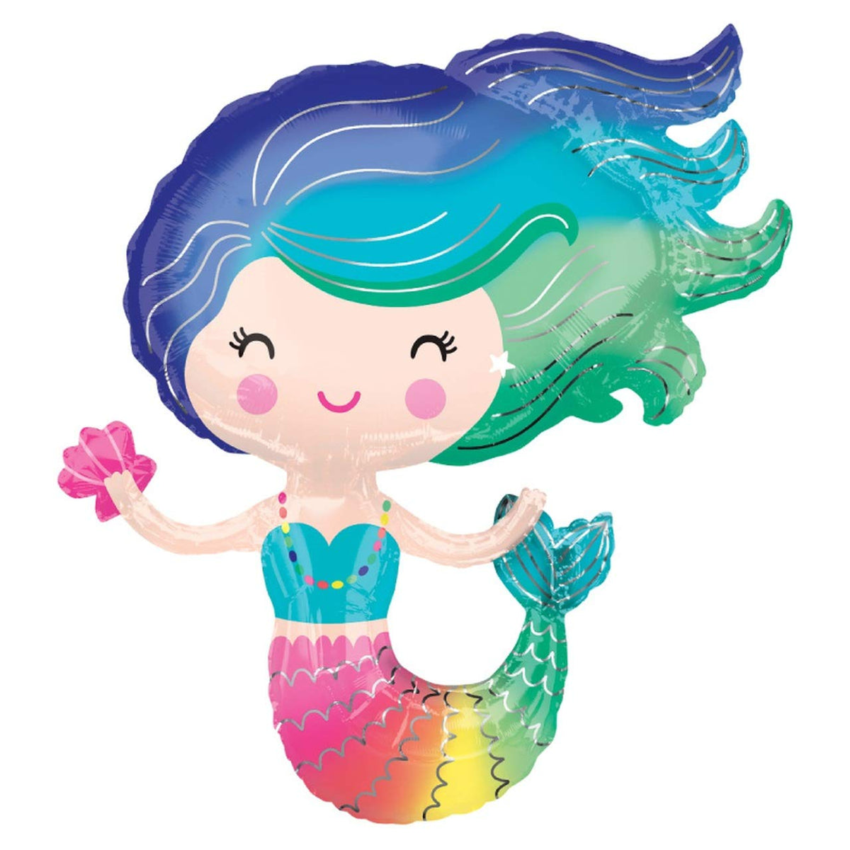 Balloonistics Mermaid Foil Balloon  Large 30 Inch Multicolour Mermaid Balloon for Underwater & Ocean Theme Birthday Party Decor