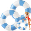 Foilswirl 2 Pcs 47.24 Inch Swimming Ring Jumbo Pool Floats Striped Pool Rings Inflatable Tube for mature-themed Swimming Summer Beach Bachelorette Wedding Party Decor