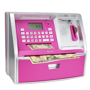 ATMBnk ATM Piggy Bank for Kids, Electronic Money Bank with Coin Counter, Card & Password, Mini ATM Machine Birthday Gift for Boy