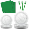 Qyeahkj 100 Pcs Golf Party Supplies Plates And Napkins Set Golf Birthday Party Decorations Paper Tableware Dinnerware Kit Dispos