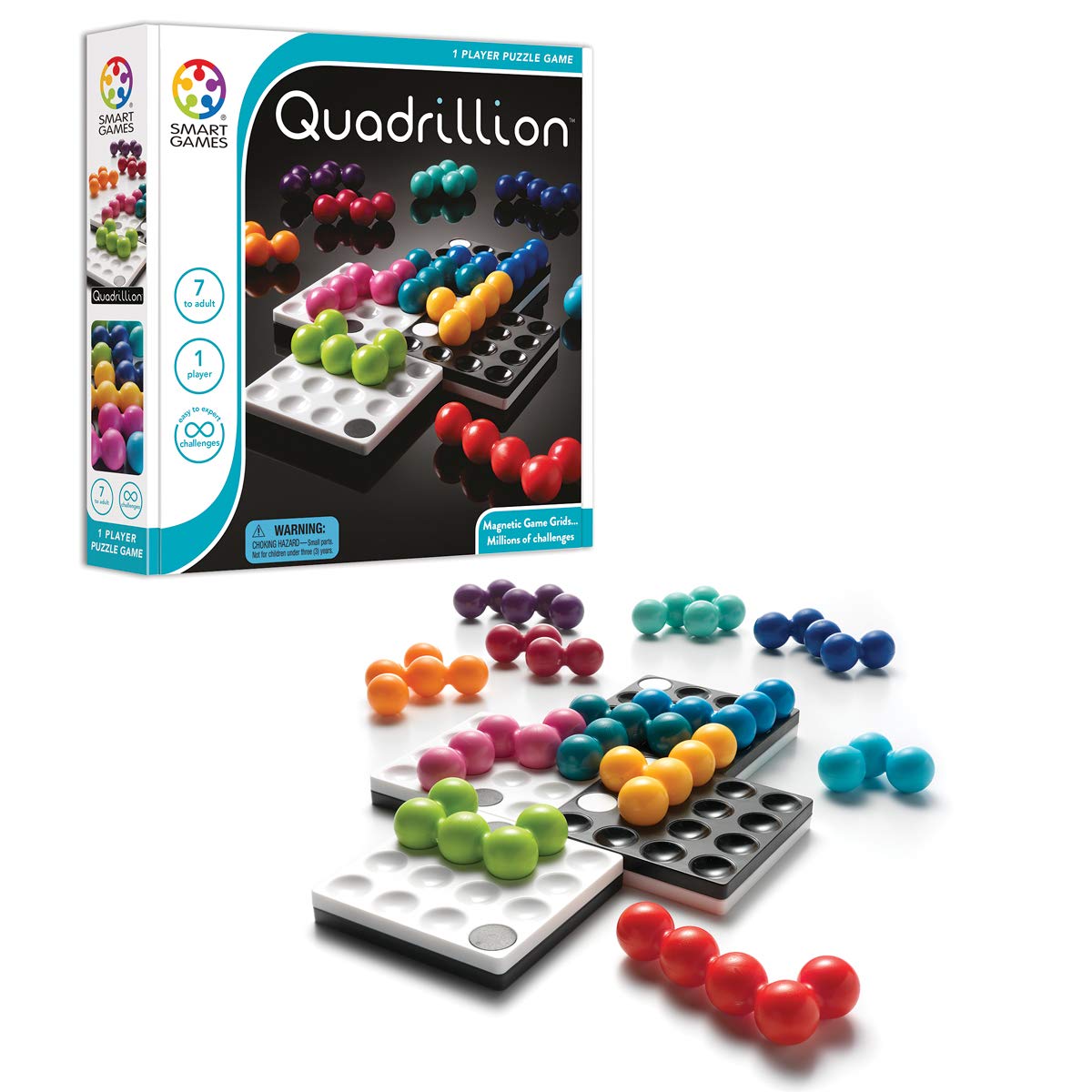 SmartGames Quadrillion Multi-Grid Magnetic Puzzle Game with Millions of Challenges for Ages 7 - mature-themed