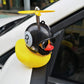Wonuu Rubber Duck Car Decorations Cute Yellow Duck Car Dashboard Ornaments With Propeller (W-8&Black)