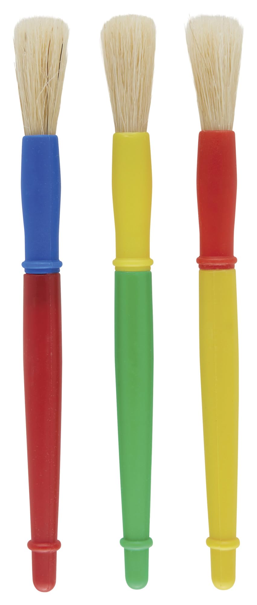 Creativity Street Chubby White Bristle Easy Grip Plastic Handle Paint Brush Set, 1/2 X 7 in, Multiple Color, Set of 30 - 76182