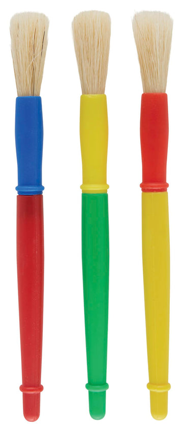 Creativity Street Chubby White Bristle Easy Grip Plastic Handle Paint Brush Set, 1/2 X 7 in, Multiple Color, Set of 30 - 76182