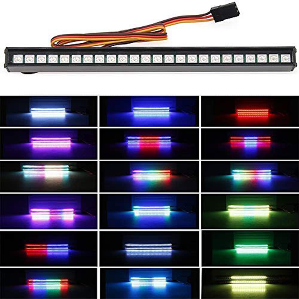OGRC RC LED Light bar Roof LED Lamp Kit 20 Light Modes Control 155mm for Traxxas 1/10 TRX-4 TRX-6 D90 HSP Redcat RC 4WD Tamiya A