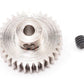 Robinson Racing 1032 Hard Nickel Plated Steel Motor Pinion Gear, 1/8'' Bore, 48 Pitch, 32 Tooth