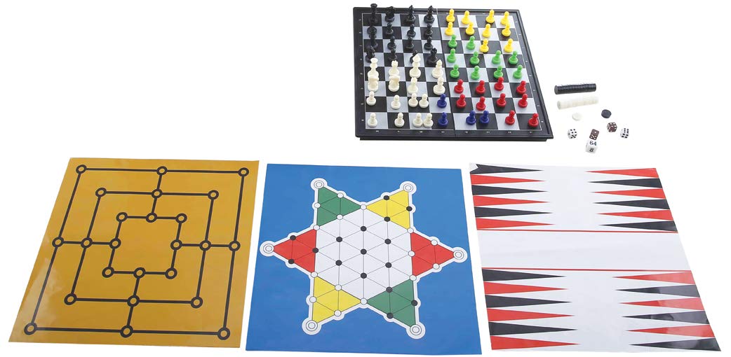 Lexibook , 8-In-1 Games Set, Chess, Checkers, Backgammon, Chinese Checkers, Nine Men'S Morris Game, Snakes & Ladders Game, Goose