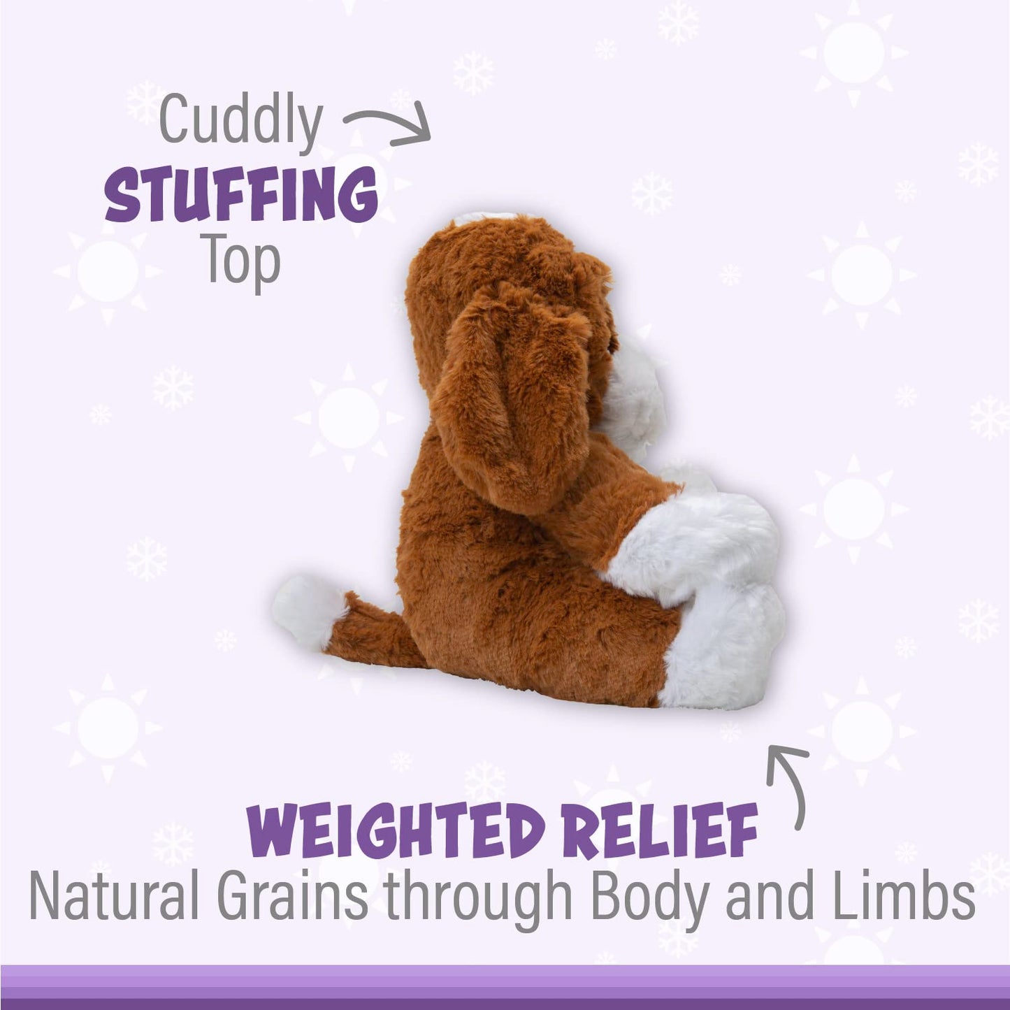 Warm Pals - Hound Dog - 1.5Lbs - Cozy Microwavable Lavender Scented Plush Toys - Heated Stuffed Animal - Heatable Coolable Bedtime Comfort Plushie
