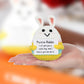 Nqeuepn Funny Positive Bunny Out Of Shell, Creative Doll Emotional Crochet Rabbit Cute Knitted Bunny Toy Holding Card Support Po