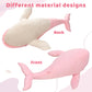 Tezituor 4ft Giant Whale Stuffed Animal, 43.3 inch Large Stuffed Pink Whale Plush Ocean Toys, Hugging Soft Whale Plush Pillow fo