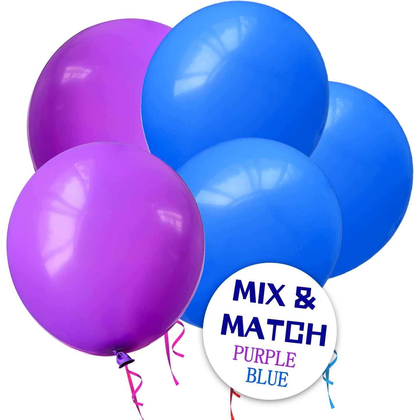 110Pcs Blue Balloon 12 Inch, Blue Latex Balloon For Birthday Party Baby Shower Wedding(With 2 Ribbons).