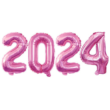 Goer 2025 Foil Number Balloons For 2025 New Year Eve Festival Party Supplies Graduation Decorations (Hot Pink,16 Inch)