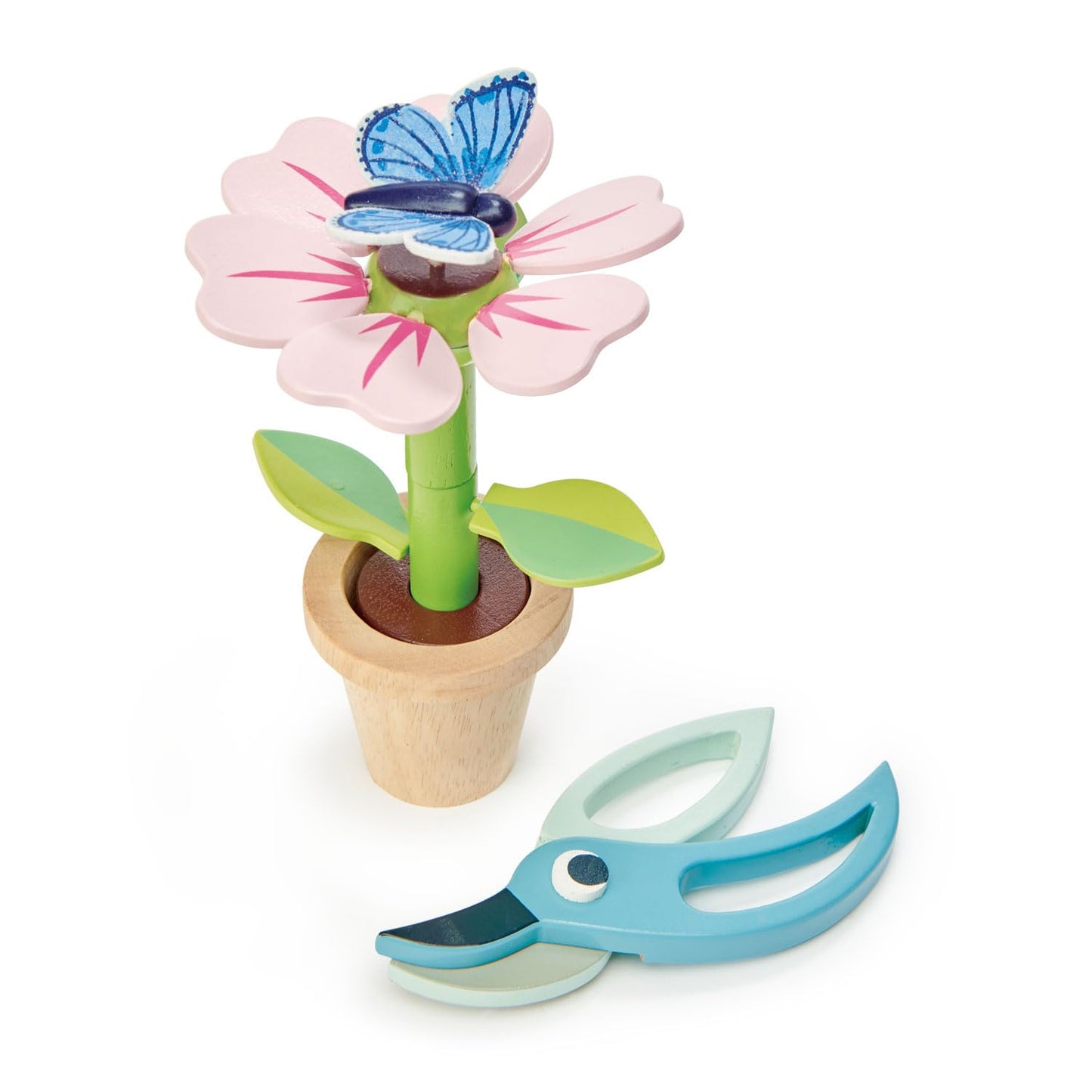 Tender Leaf Toys - Blossom Flowerpot Set - Indoor Garden Pretend Play Wooden Toy With Removable Leaves And Petals - Educational, Creative And Basic Life Learning Skills Fun For Children 3+