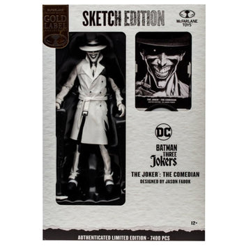 Mcfarlane Toys Dc Multiverse The Joker Designed By Jason Fabok Sketch Edition Gold Label 7In Action Figure With Ultra Articulation, Exclusive Designer Box, Collectible Art Card