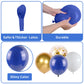 112Pcs Royal Blue Gold White Balloon Arch Garland Kit, Navy Blue And Gold Balloon Arch Kit With Confetti Metallic Chrome Balloon