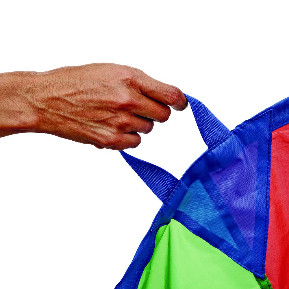Excellerations Brawny Tough 20-Foot Rainbow Play Parachute For Kids With 16 Handles, Kids Toy (Item # P20)