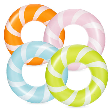Bestrip 4 Pack Pool Floats Toys mature-themed Size for 15+ Teens mature-themeds Inflatable Floats Swimming Ring Tube Beach Pool Party Lake Use