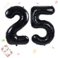 Smlpuame 40 Inch Black Number 25 Balloon – Aluminum Foil Digital Balloon for Birthday and Wedding Decorations