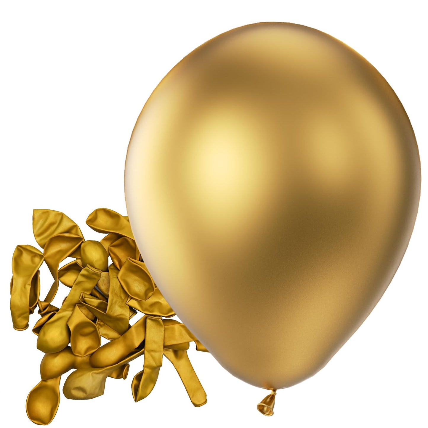 Bezente Metallic Gold Balloons Latex Balloons - 150 Pack 5 Inch Chrome Gold Helium Balloons For Wedding Birthday Baby Shower Gra