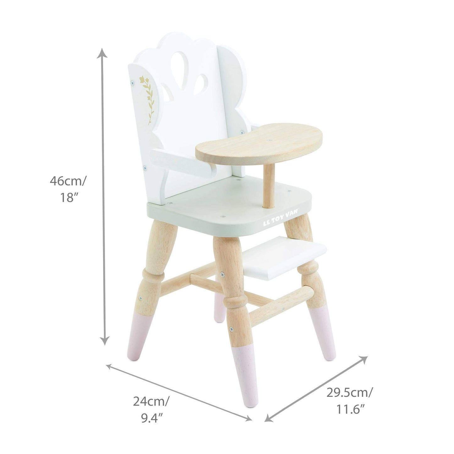 Le Toy Van - Educational Wooden Toy Role Play Beautiful Doll High Chair | Girls Pretend Play Toy Pram Playset - for Ages 3+ (TV6