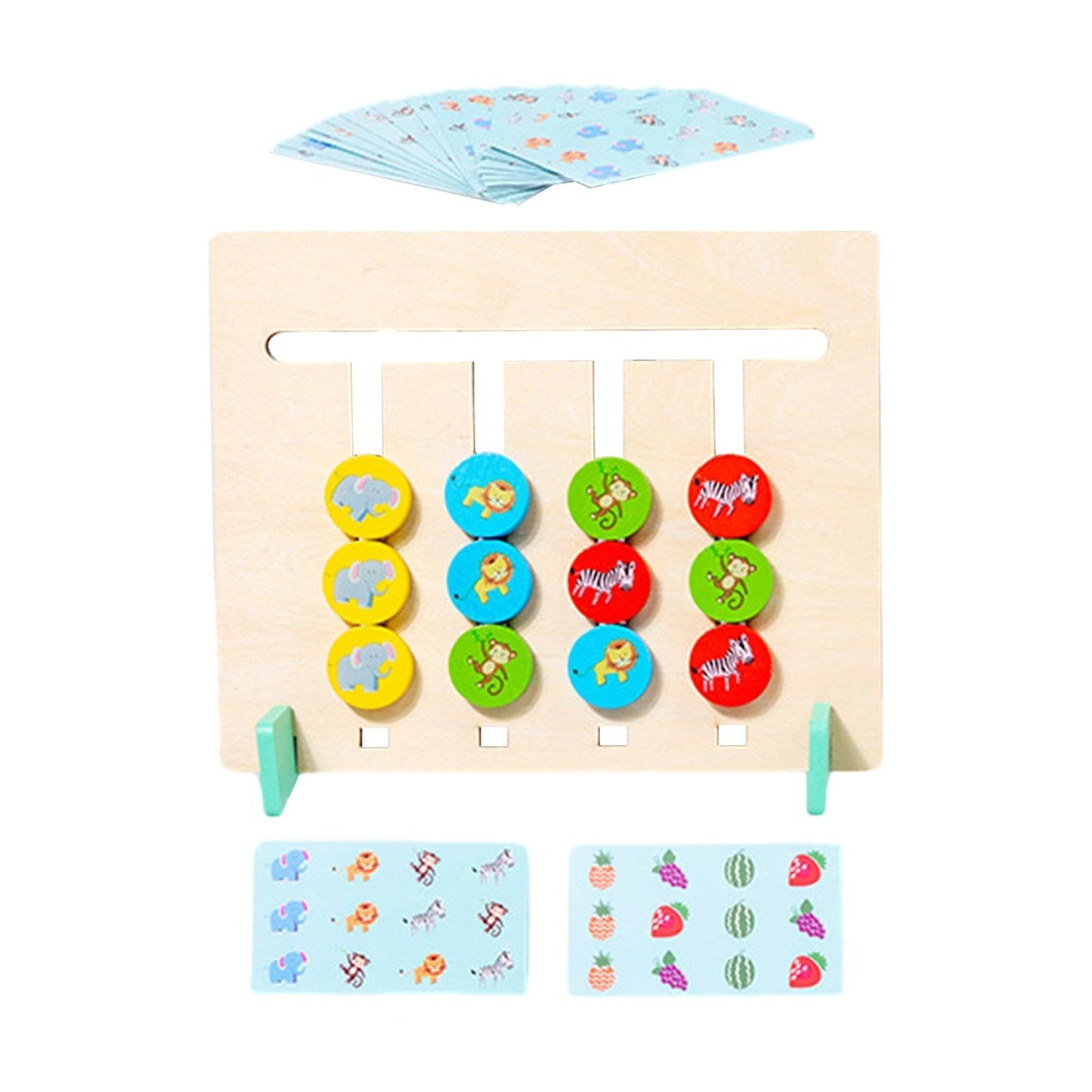 Enakshi (Label) Color Matching Slide Puzzle Wooden Toys Children Montessori Toys Travel Toys Fruit