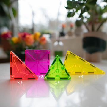 Magna-Tiles Color Shop Neon 20-Piece Magnetic Construction Set, The Original Magnetic Building Brand