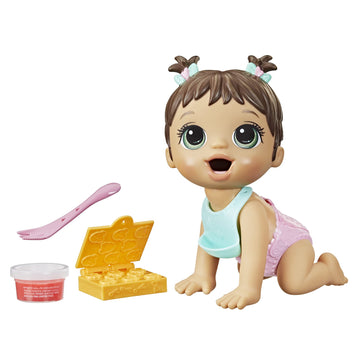 Baby Alive Lil Snacks Doll, Eats And Poops, Snack-Themed 8-Inch Baby Doll, Snack Box Mold, Toy For Kids Ages 3 And Up, Brown Hai