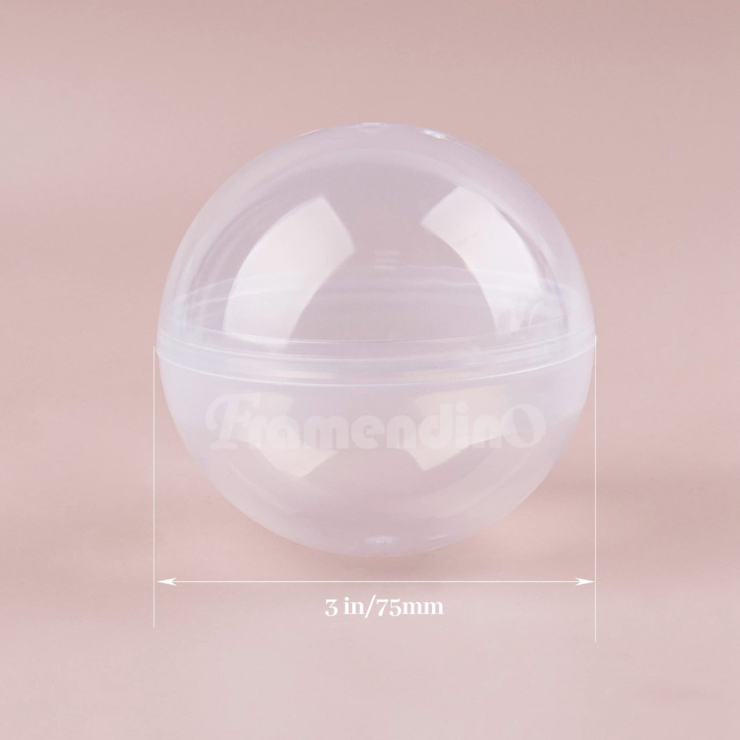 Framendino, 20 Pack 3 Inch Empty Plastic Capsules Translucent Round